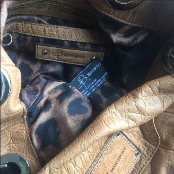 B Makowsky NEW vachetta Croc texture leather tote - Picture 5 of 7